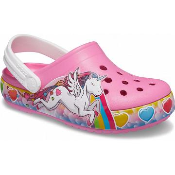 Crocs Fun Lab Unicorn Lights Girls' Clogs Pink | Australia 1485EBCX